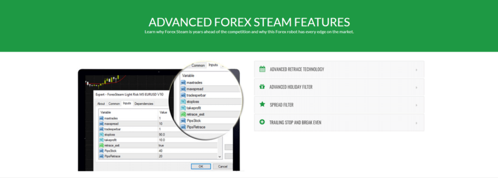The main features of Forex Steam