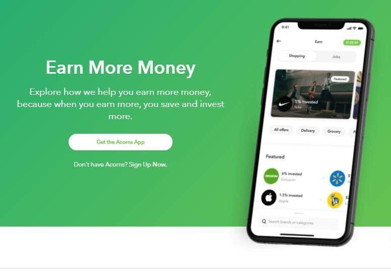 Get the Acorns App - Earn more money, screen