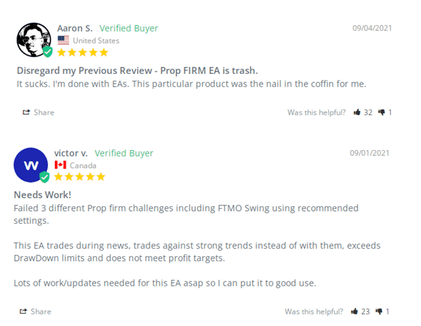 Negative user reviews