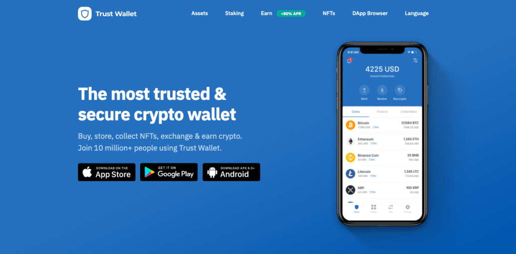 Ne[t on the screen: The most trusted and  secure crypto wallet