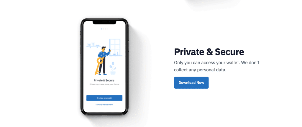 Text on the screen: Private &Secure