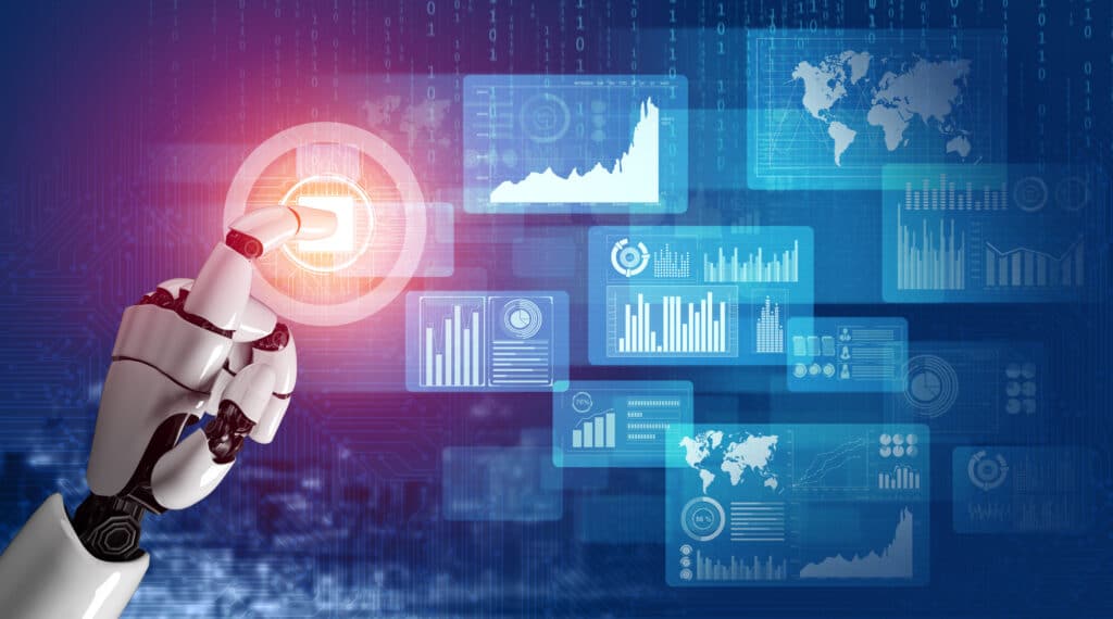 robot forex trading abstract concept