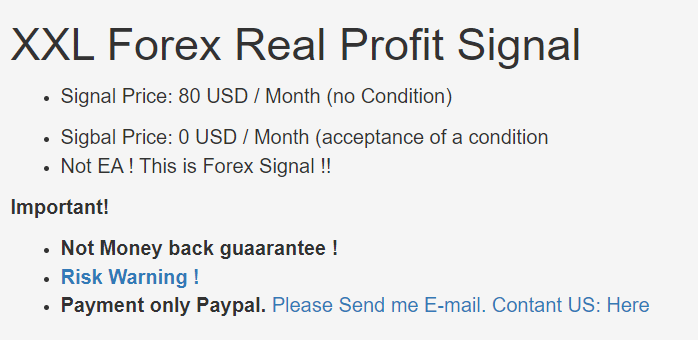 XXL Forex Real Profit pricing