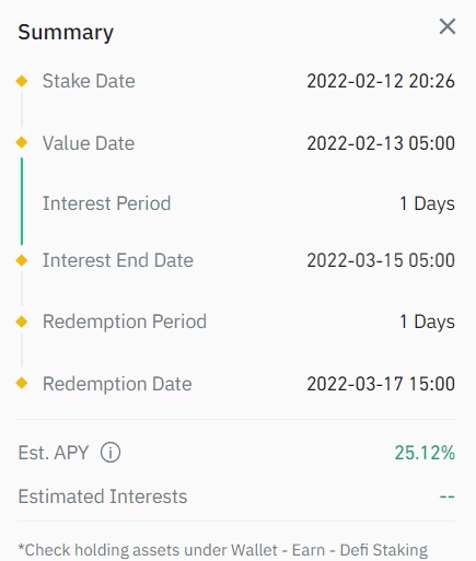 Binance DeFi staking