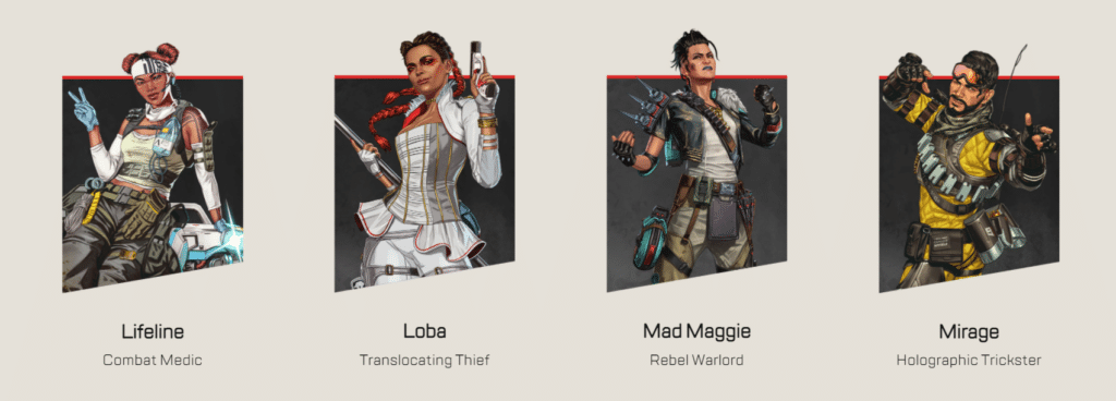 Some Apex Legends characters